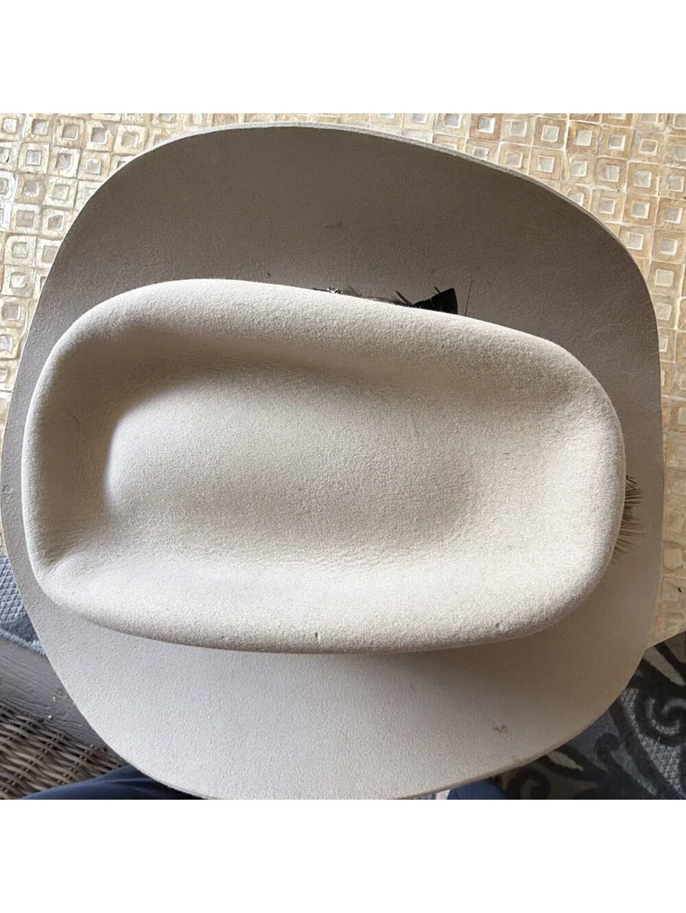 John B. Stetson Mens Tan Wide Brim Western Cowboy Hat Size 7 1/4